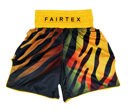 New Fairtex Boxing Trunks BT2002 - Yellow/Black Tiger Muay Thai Boxing Shorts