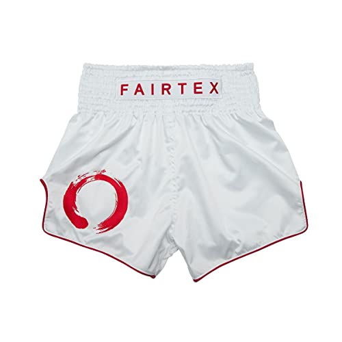 Fairtex BS1918 Enso White Slim Cut Muay Thai Boxing Shorts
