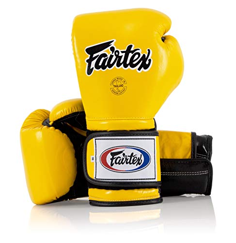 Fairtex BGV9 Mexican Style Yellow Black Piping Muay Thai Boxing Glove - Heavy Hitter