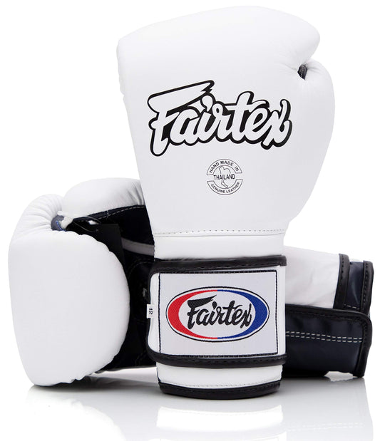 Fairtex BGV9 Mexican Style White Blue Palm Muay Thai Boxing Glove - Heavy Hitter