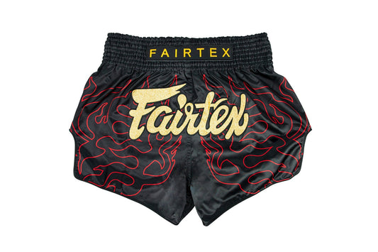 Fairtex BS1920 Black Lava Slim Cut Muay Thai Boxing Shorts