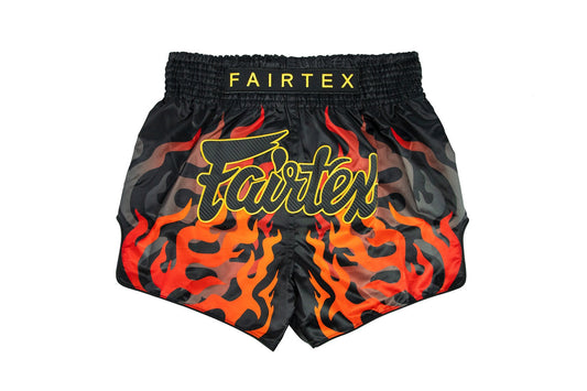 Fairtex BS1921 Black Volcano Slim Cut Muay Thai Boxing Short